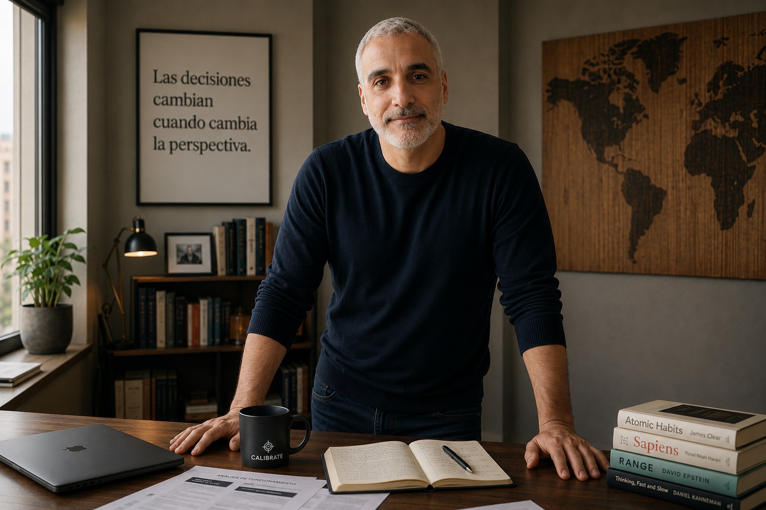 Ramiro Riva, fundador de Calibrate, en su escritorio